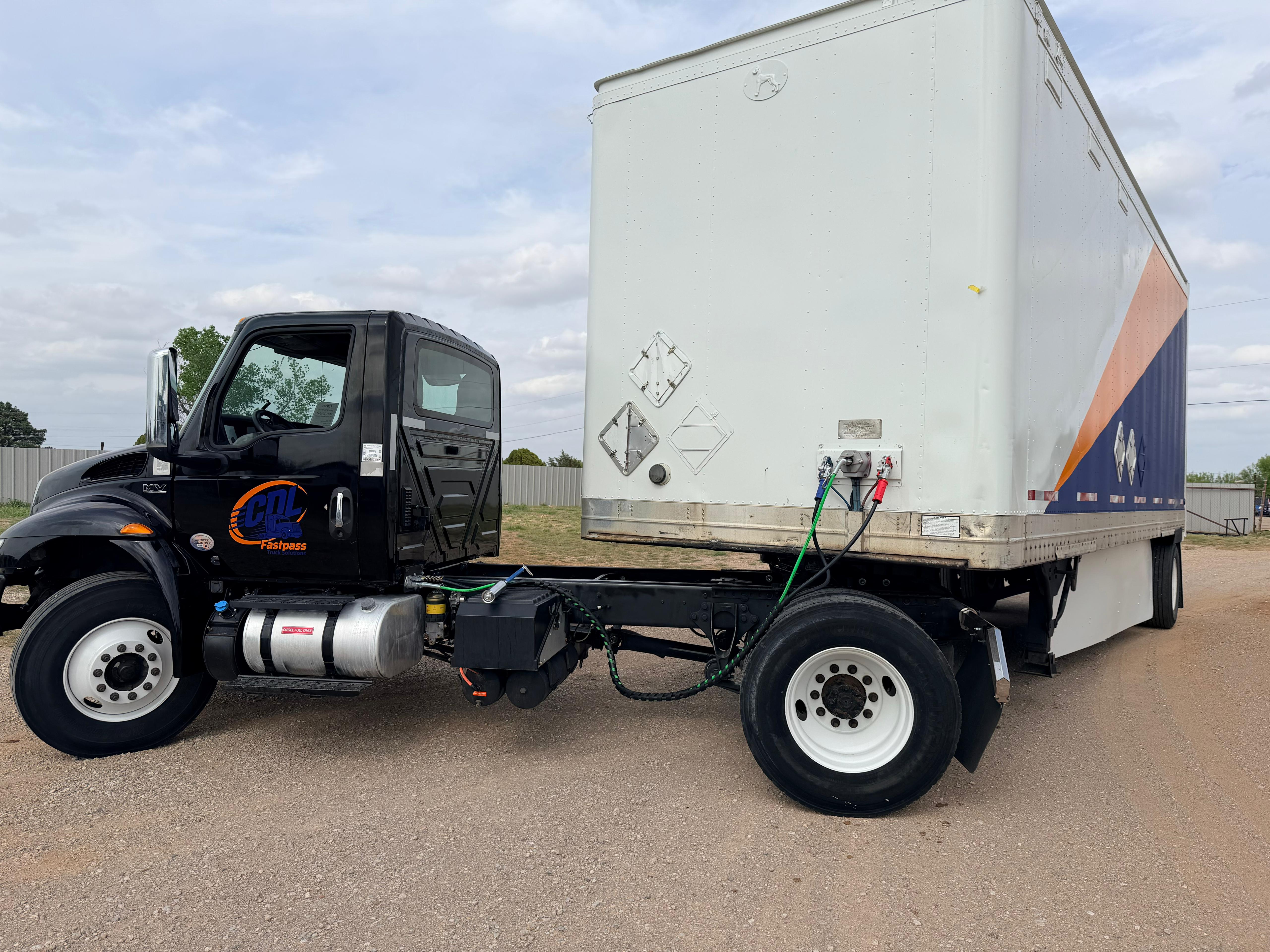CDL truck cab interior at FastPass CDL Wichita Falls